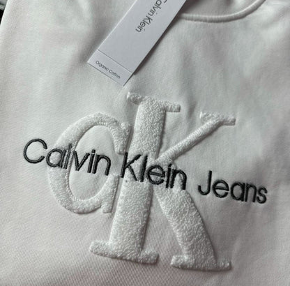 Calvin Klein Uzun Kollu Beyaz Sweat