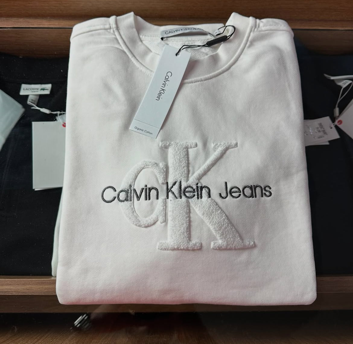 Calvin Klein Uzun Kollu Beyaz Sweat