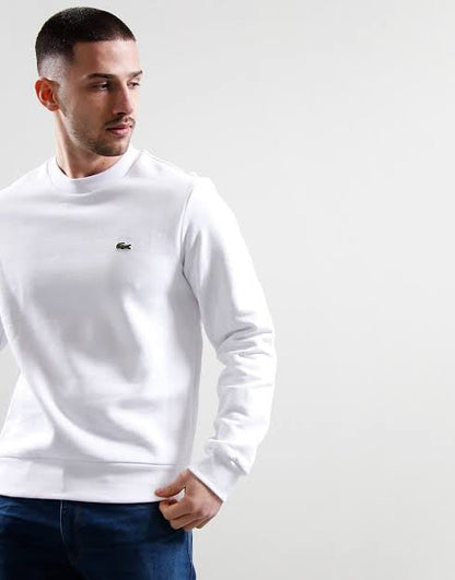 Lacoste Uzun Kollu Beyaz Sweat Basic