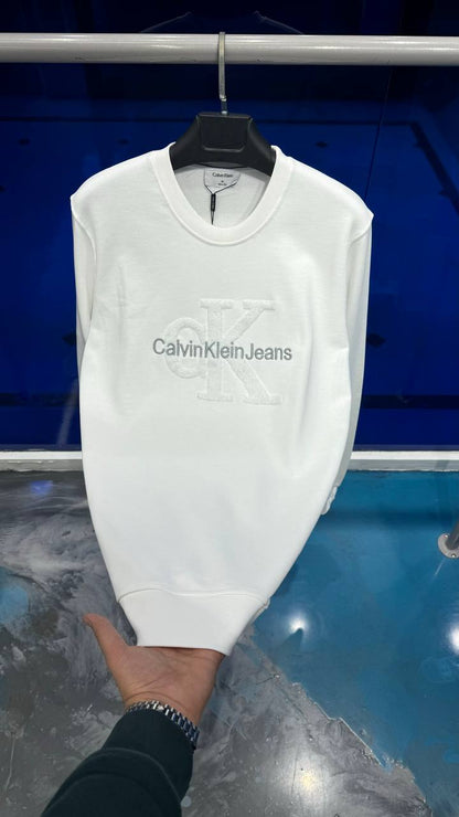 Calvin Klein Uzun Kollu Beyaz Sweat